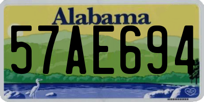 AL license plate 57AE694
