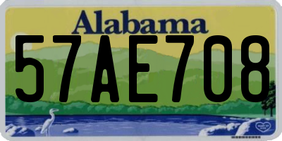 AL license plate 57AE708