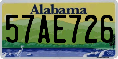 AL license plate 57AE726