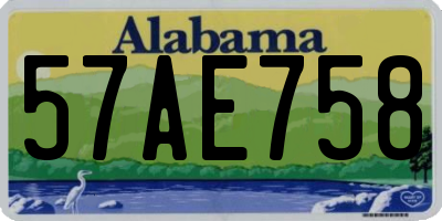 AL license plate 57AE758