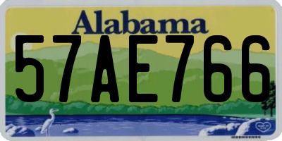 AL license plate 57AE766
