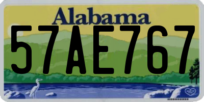 AL license plate 57AE767