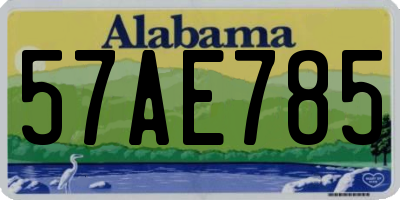 AL license plate 57AE785