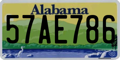 AL license plate 57AE786
