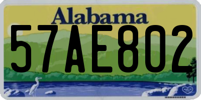 AL license plate 57AE802