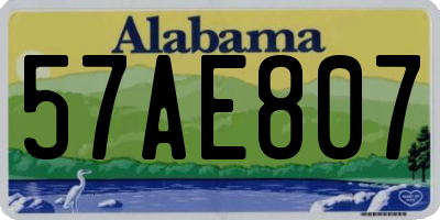 AL license plate 57AE807