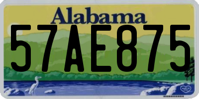 AL license plate 57AE875