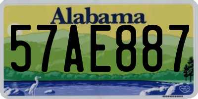AL license plate 57AE887