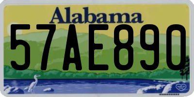 AL license plate 57AE890
