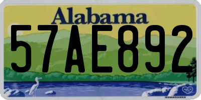 AL license plate 57AE892