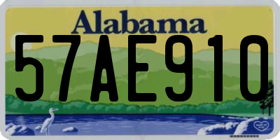 AL license plate 57AE910
