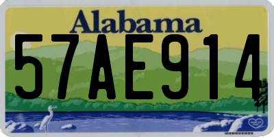AL license plate 57AE914