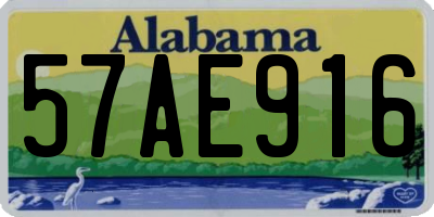 AL license plate 57AE916