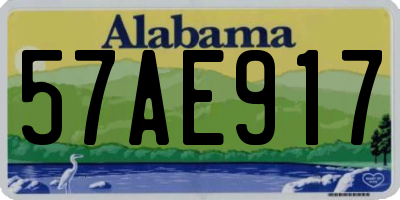 AL license plate 57AE917