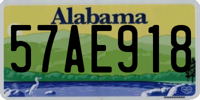 AL license plate 57AE918