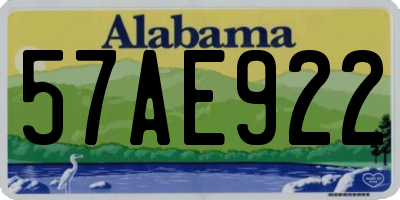 AL license plate 57AE922