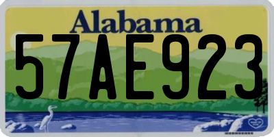 AL license plate 57AE923