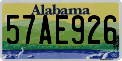 AL license plate 57AE926