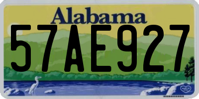 AL license plate 57AE927