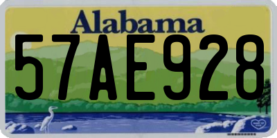 AL license plate 57AE928