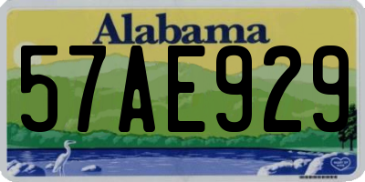 AL license plate 57AE929