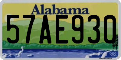 AL license plate 57AE930