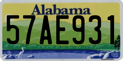 AL license plate 57AE931