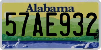 AL license plate 57AE932