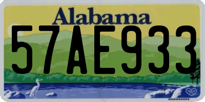 AL license plate 57AE933