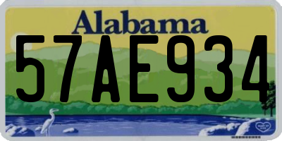 AL license plate 57AE934