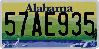AL license plate 57AE935