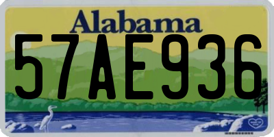 AL license plate 57AE936