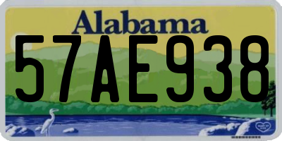 AL license plate 57AE938