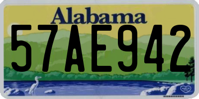 AL license plate 57AE942