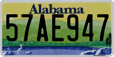 AL license plate 57AE947