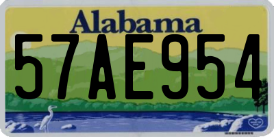 AL license plate 57AE954