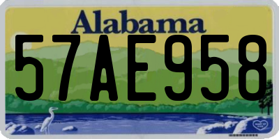 AL license plate 57AE958