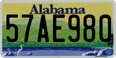 AL license plate 57AE980