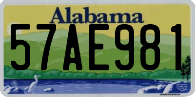 AL license plate 57AE981