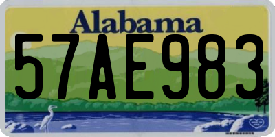 AL license plate 57AE983