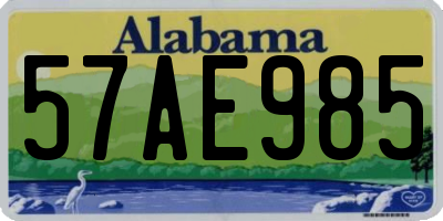 AL license plate 57AE985