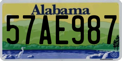 AL license plate 57AE987