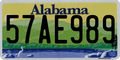 AL license plate 57AE989