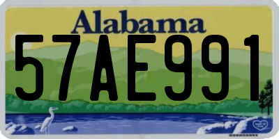 AL license plate 57AE991