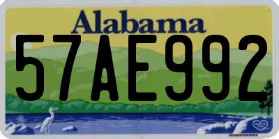 AL license plate 57AE992