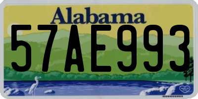 AL license plate 57AE993