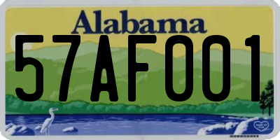 AL license plate 57AF001