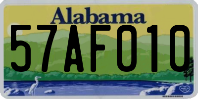 AL license plate 57AF010