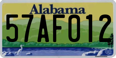 AL license plate 57AF012