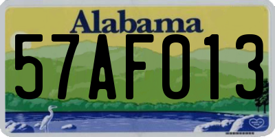 AL license plate 57AF013